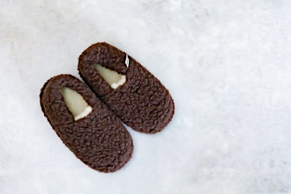 Wool Siberian Slippers - Choco Martini