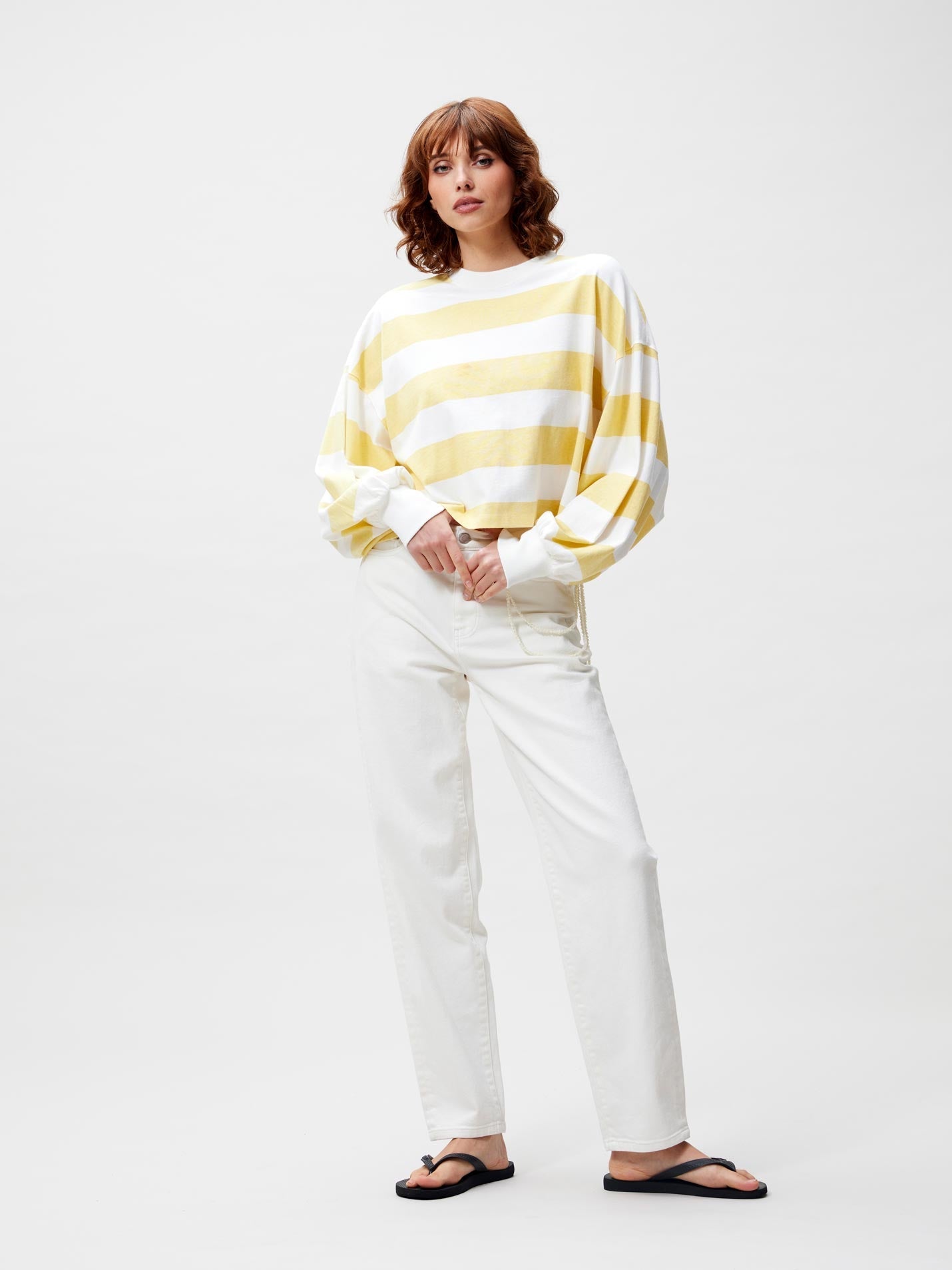 Oversized Striped Longsleeve - Mellow Yellow