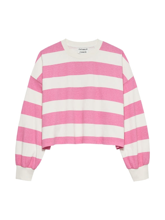 LAST ONE in 34- Oversized Striped Longsleeve - Rosebloom