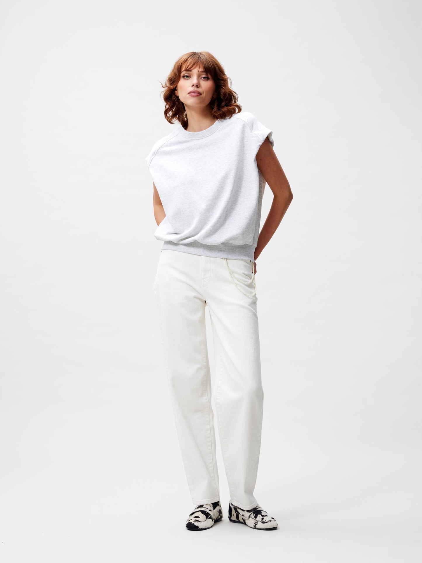 Sleeveless Sweater - Light Grey Melange