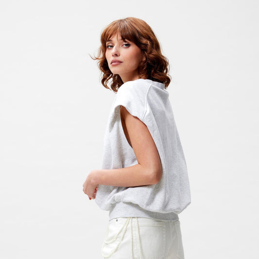 Sleeveless Sweater - Light Grey Melange
