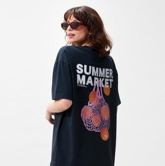 Oversized T-Shirt Summer Market - Dark Grey