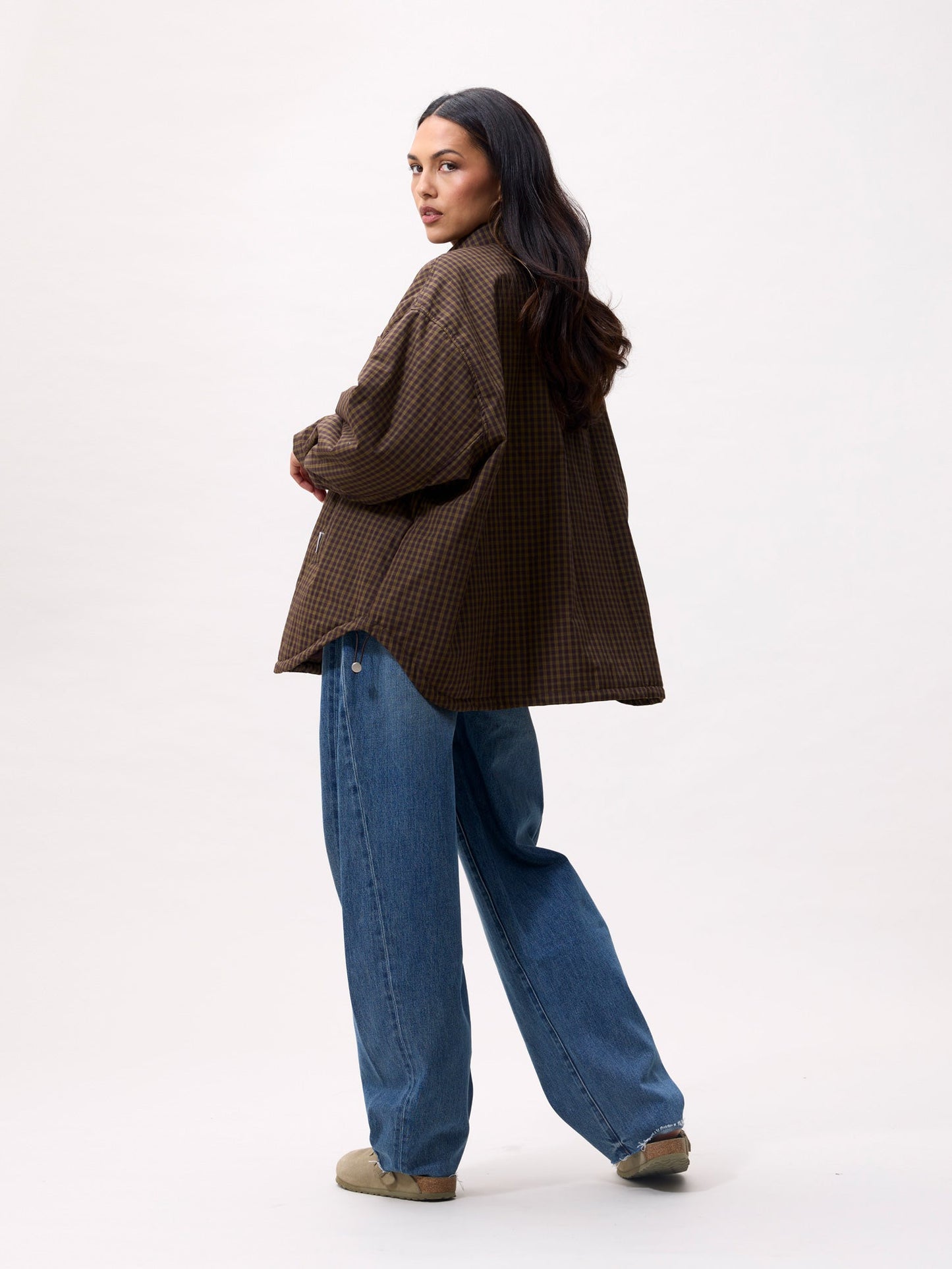 Light Padded Check Jacket - Mossy