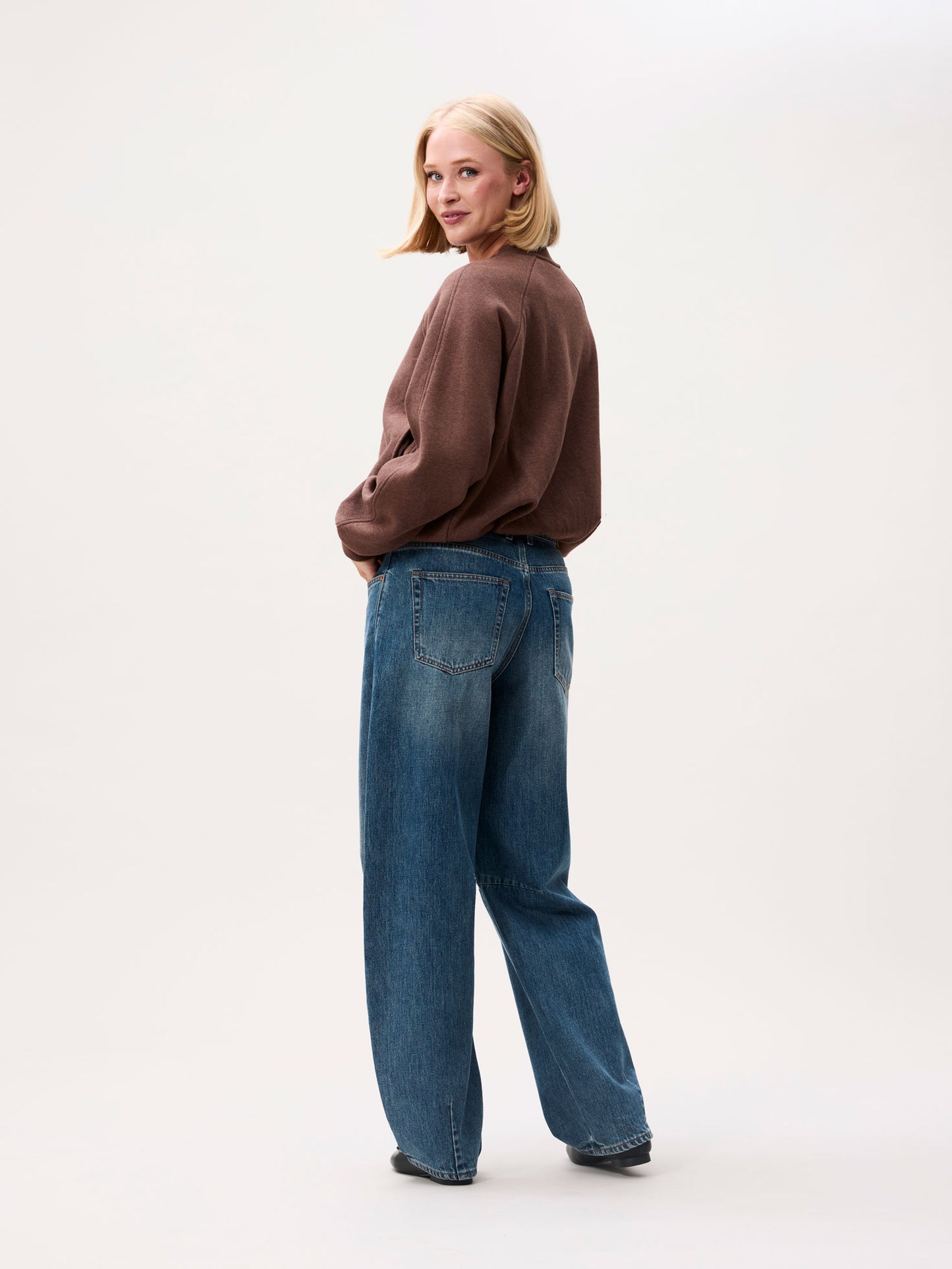 Tuck-in Sweat Cardigan - Brown