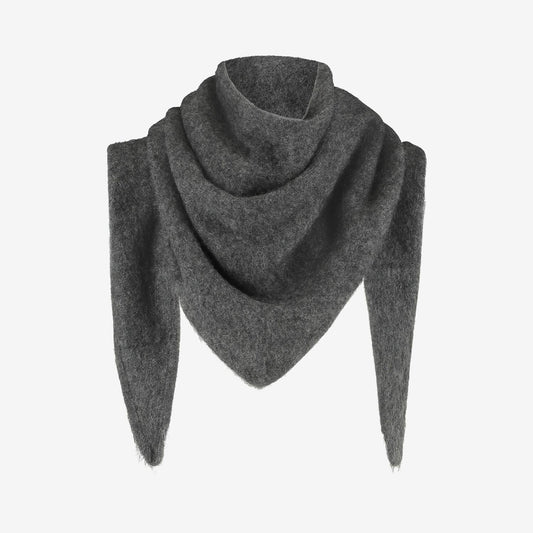 Super Soft Merino Triangle Scarf - Dark Grey