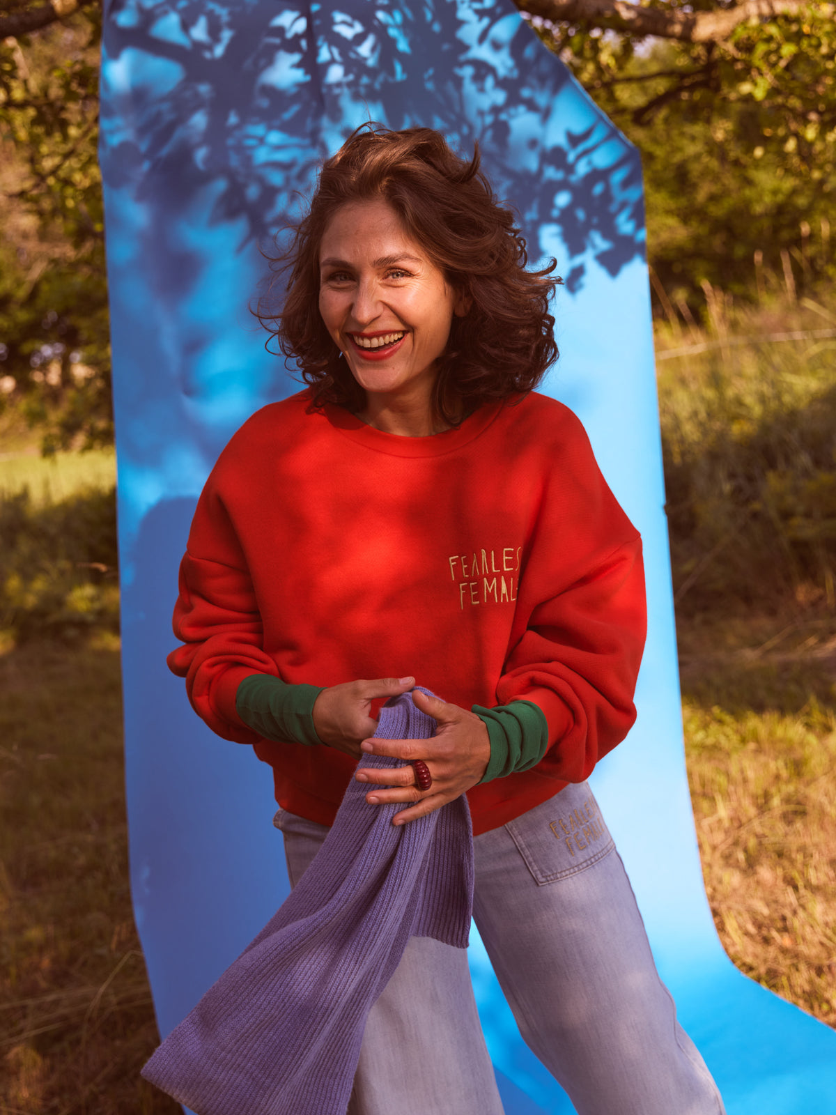 Statement Sweatshirt FEARLESS FEMALE - Fire