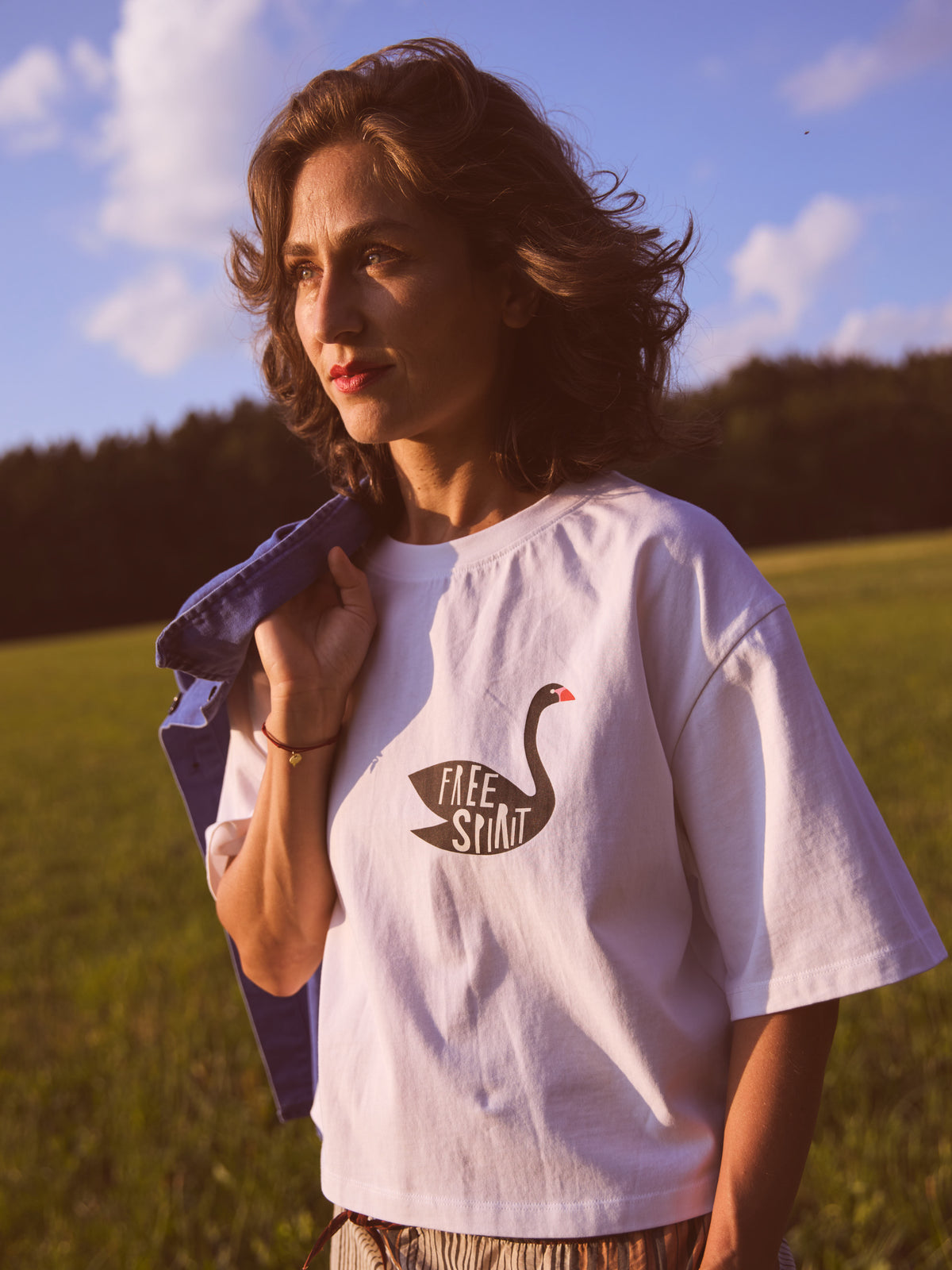 Oversized Statement T-shirt FREE SPIRIT - Off-White