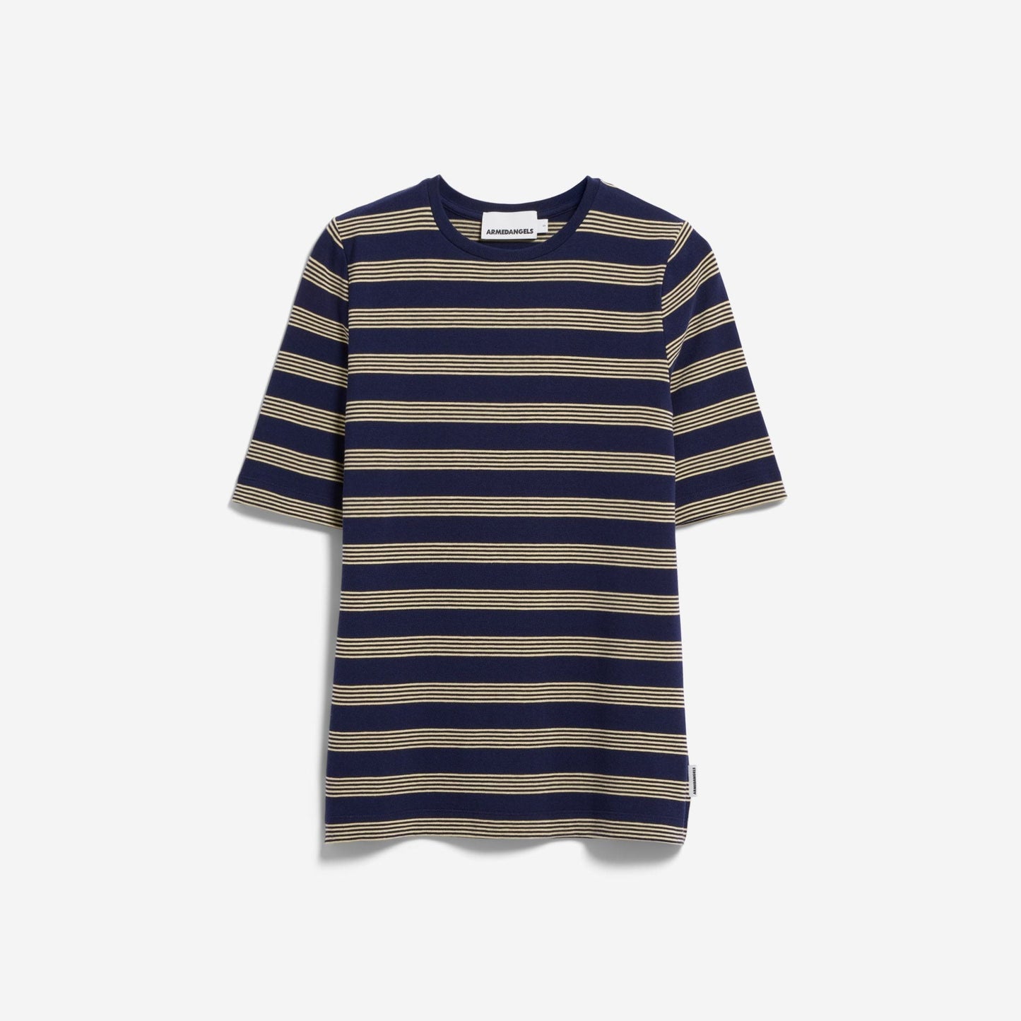 Jaanisara Fine Stripe T-Shirt - Tinted Navy/Golden Hay