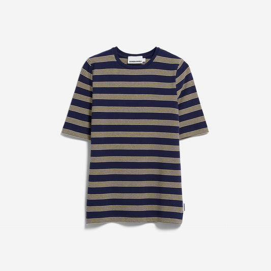 Jaanisara Fine Stripe T-Shirt - Tinted Navy/Golden Hay