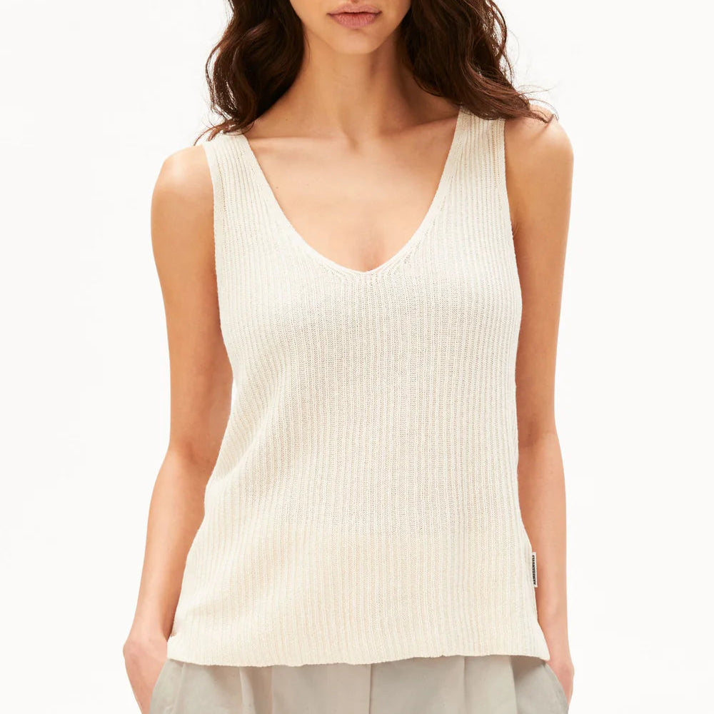 Linen Blend Knit Top - Undyed