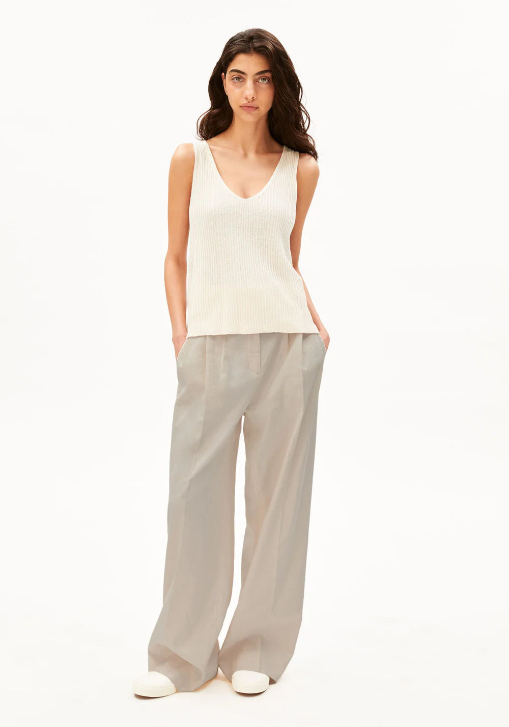 Linen Blend Knit Top - Undyed