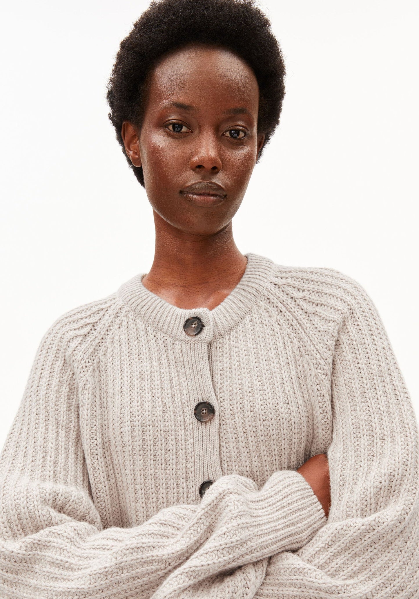 Rib Knit Cardigan - Honey Melange