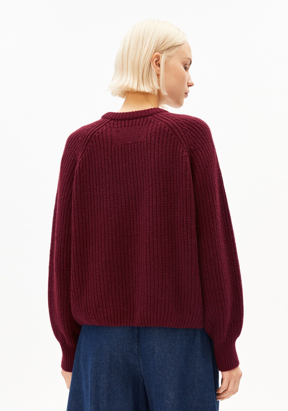 Rib Knit Sweater - Velvet Red