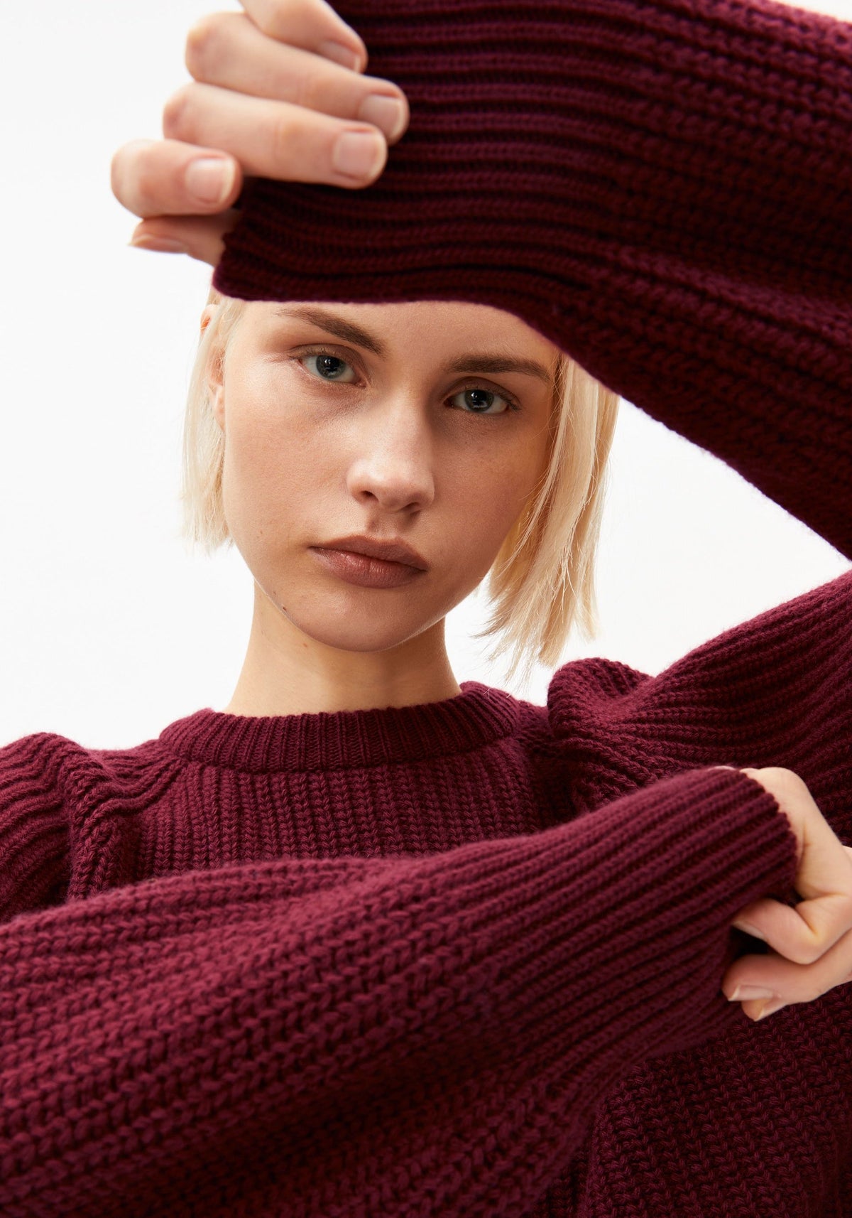Rib Knit Sweater - Velvet Red