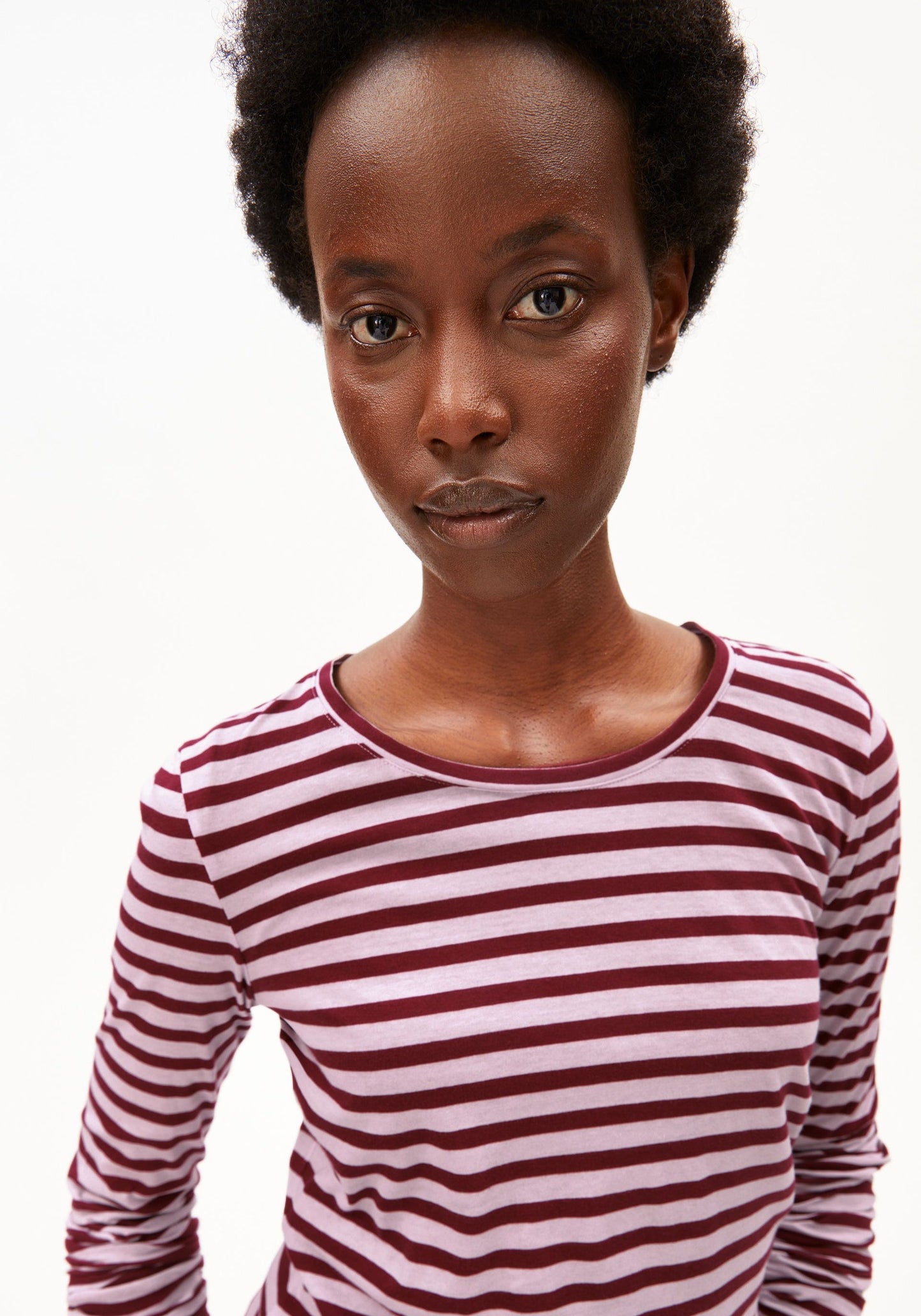 Einiaara Stripe Longsleeve - Moonlit Lilac/Velvet Red