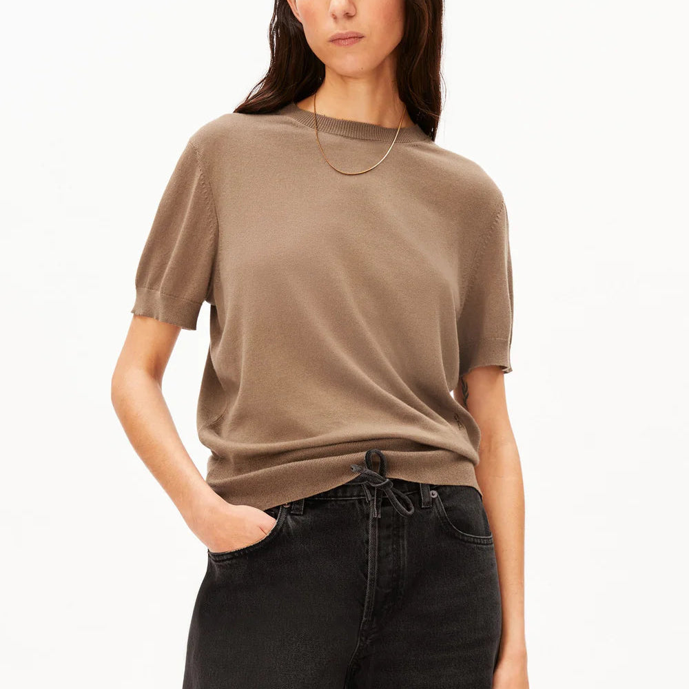 Fine Knit Short Sleeved Jumper - Amberwood