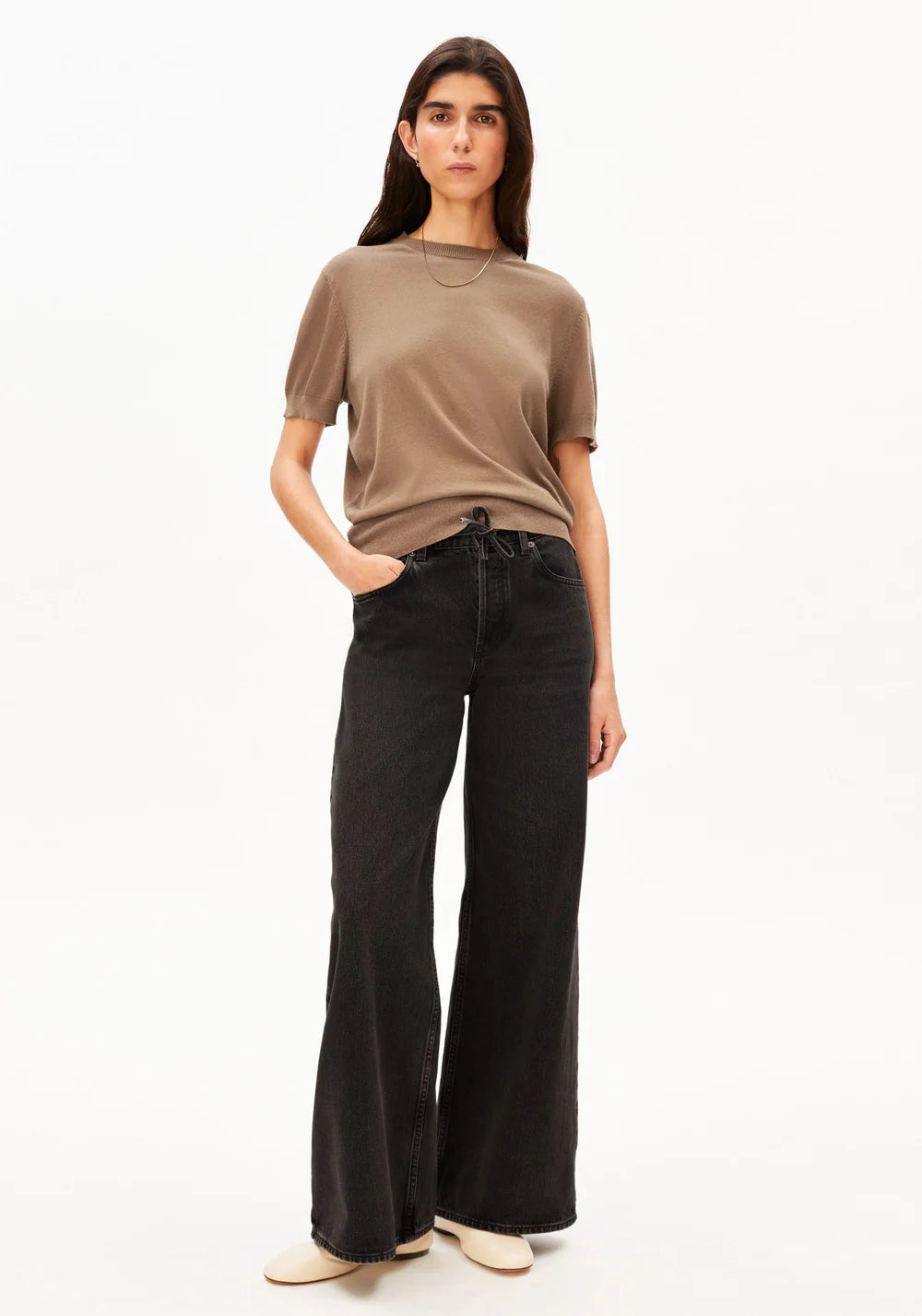 Fine Knit Short Sleeved Jumper - Amberwood