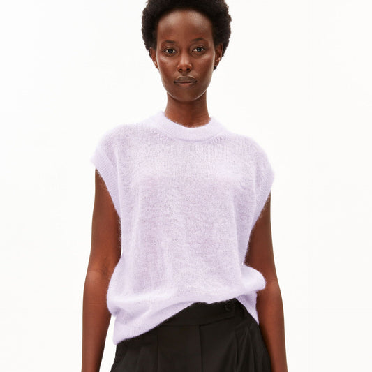 Mohair Blend Knit Vest - Moonlit Lilac