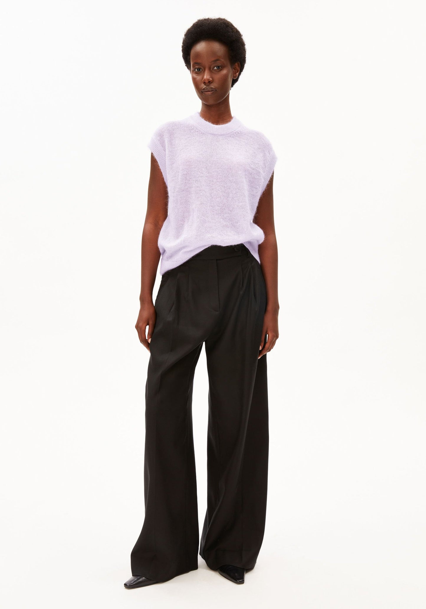Mohair Blend Knit Vest - Moonlit Lilac