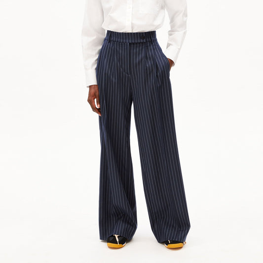 Kaayua Pinstripe Pants - Night Sky/White