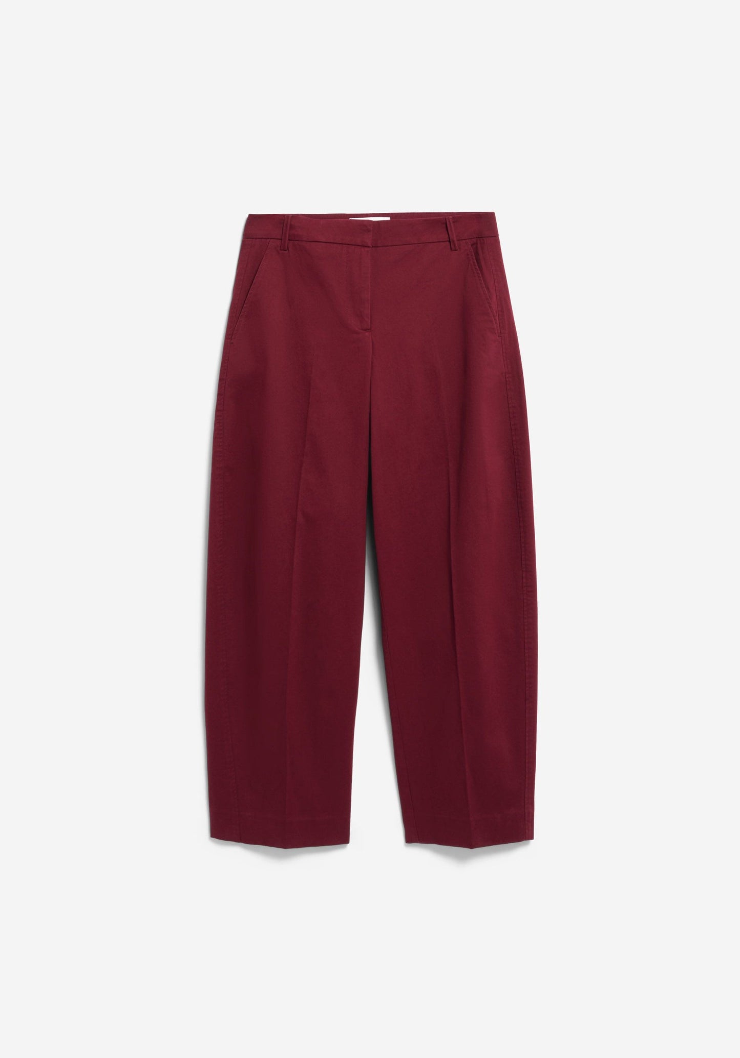 Barrel Leg Twill Pants - Velvet Red