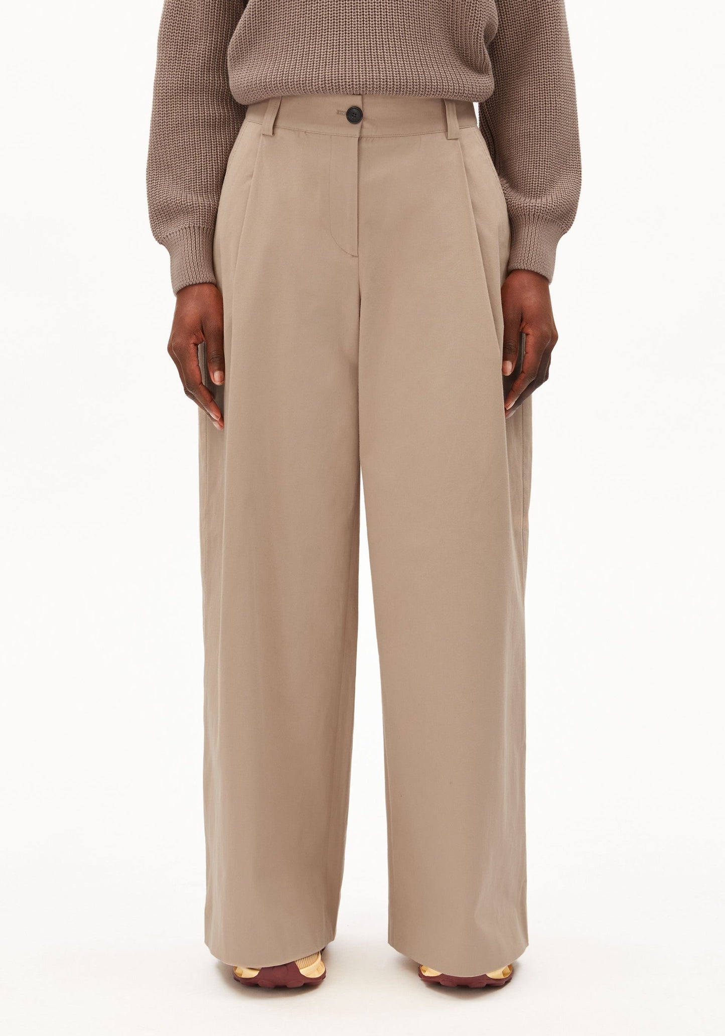 Wide Chino Twill Pants - True Camel