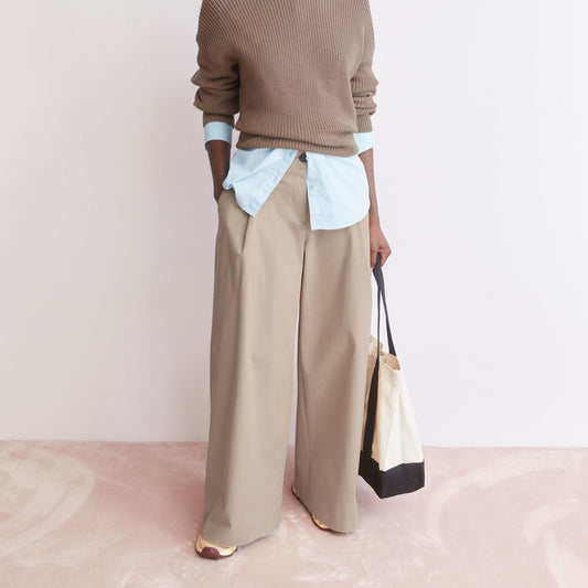 Wide Chino Twill Pants - True Camel