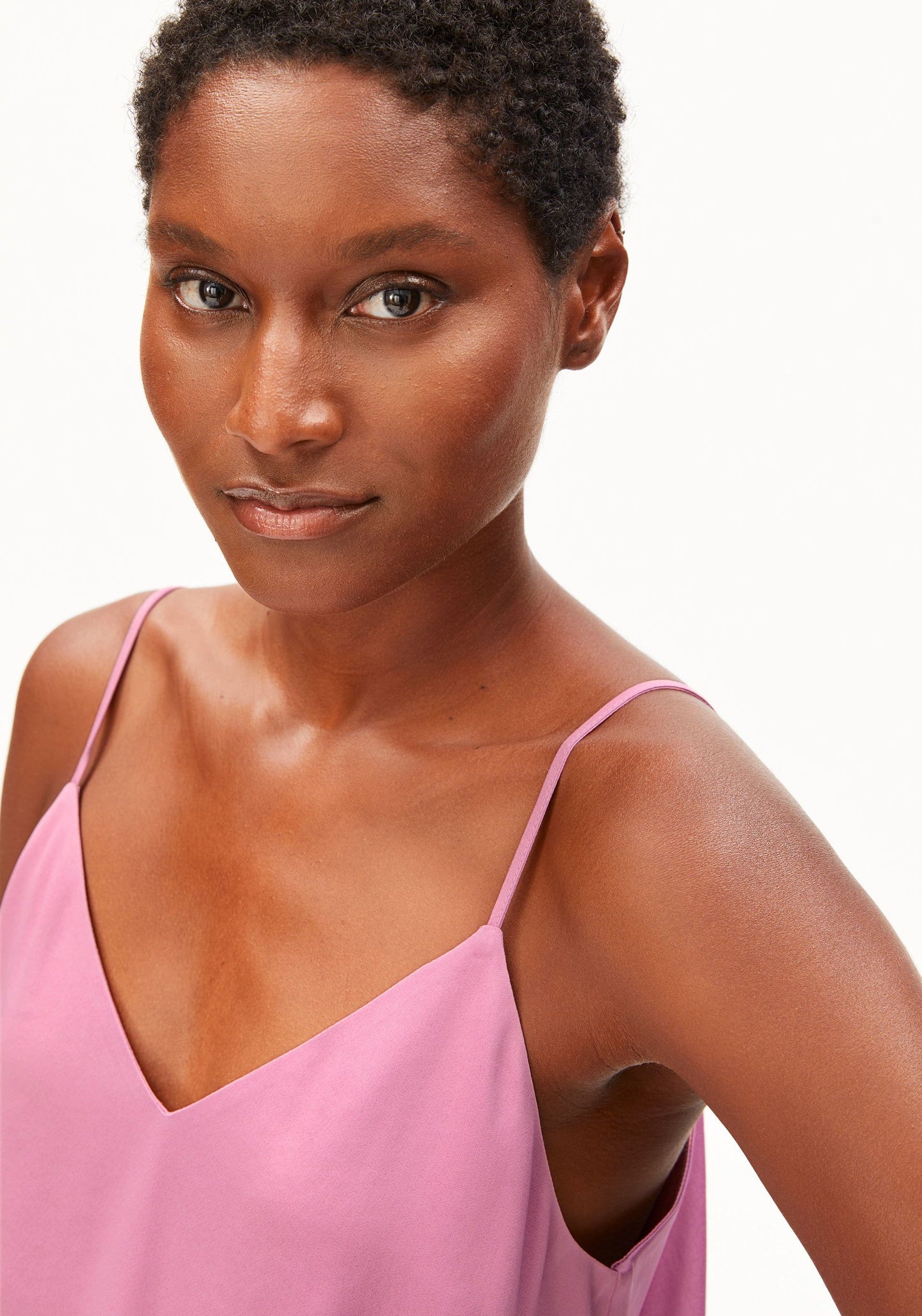 Satin Spaghetti Strap Top - Washed Berry