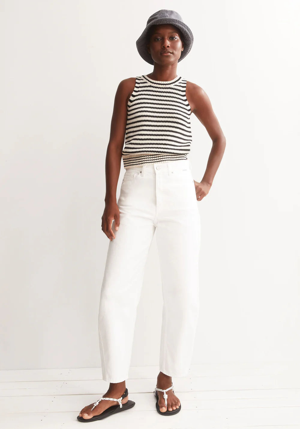 Striped Knit Top - Black/Undyed