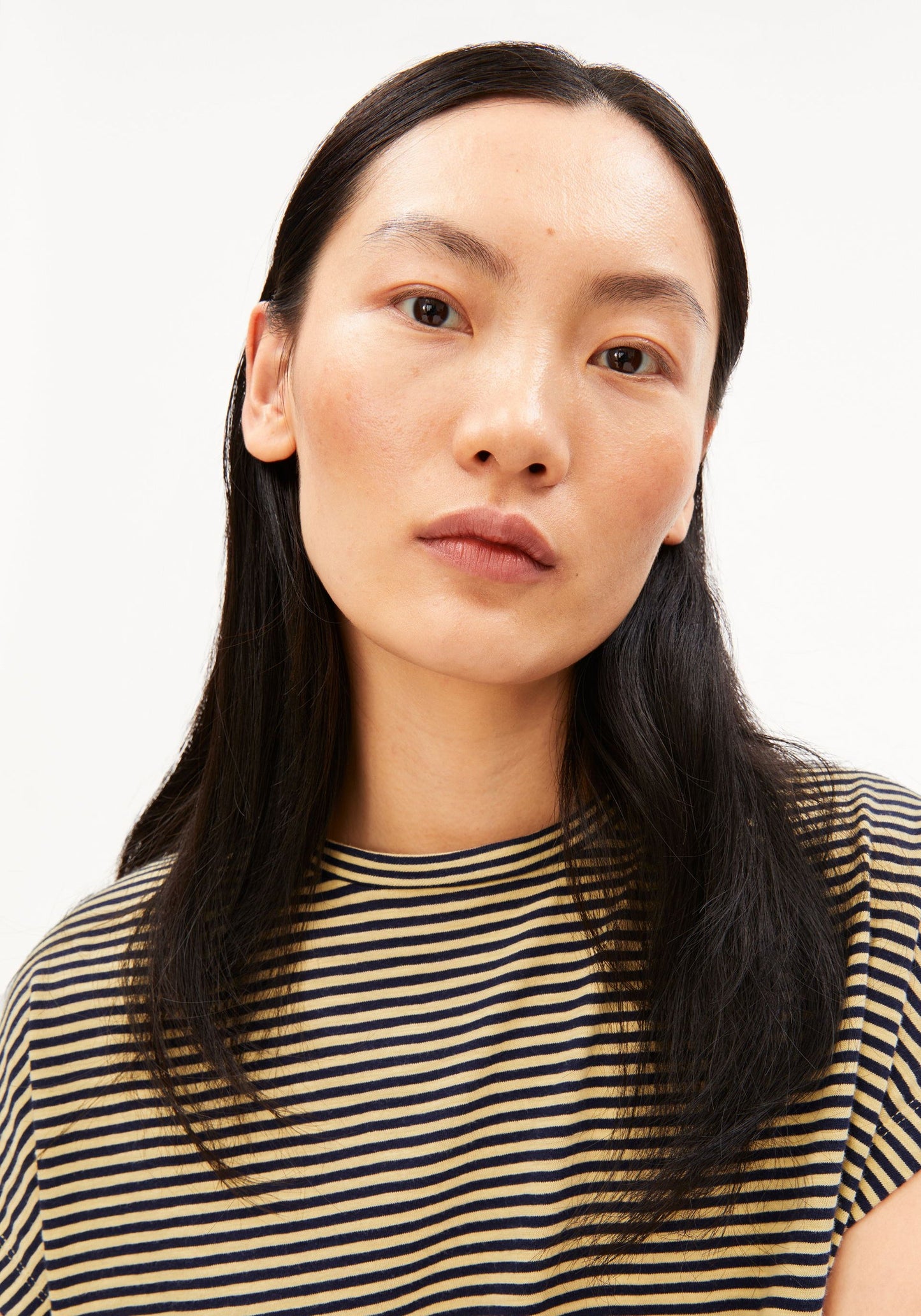 Slub Jersey Stripe T-Shirt - Tinted Navy/Golden Hay