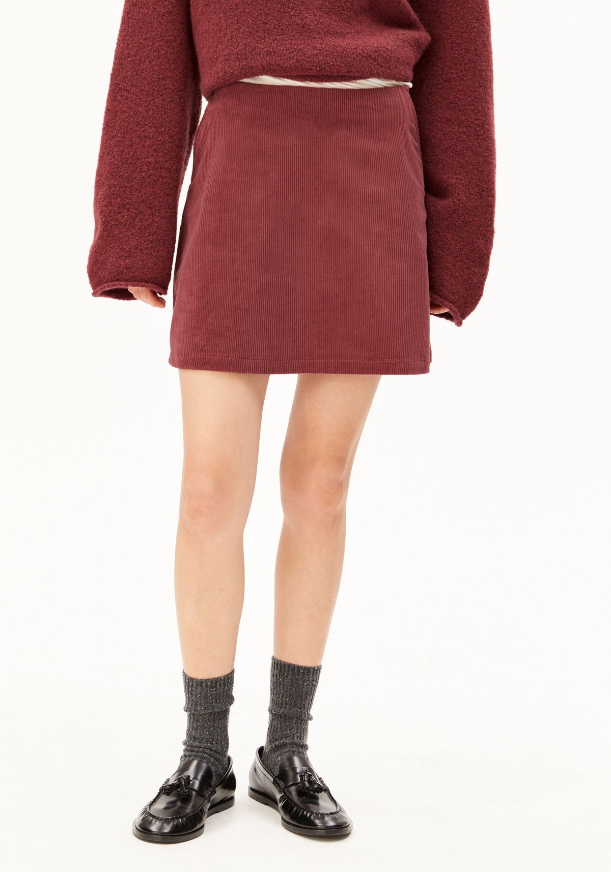 Corduroy Mini Skirt - Velvet Ember