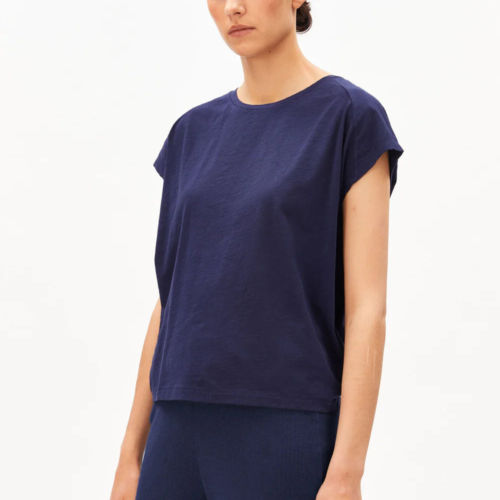 Slub Jersey Stripe T-Shirt - Tinted Navy