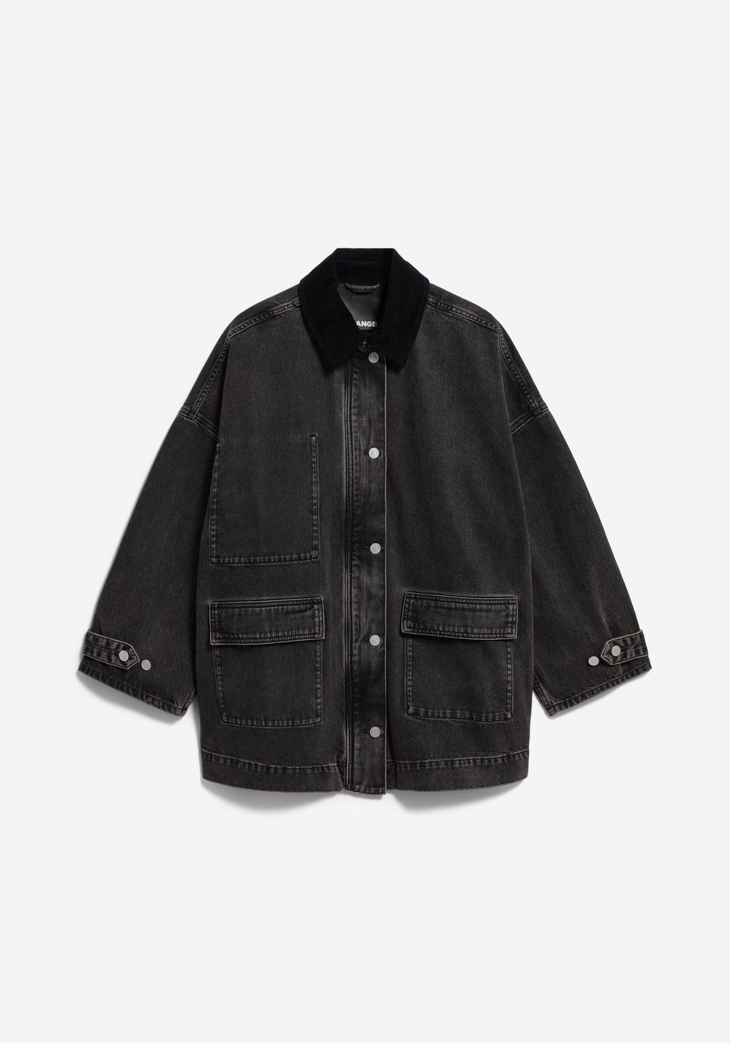 Cord Collar Denim Jacket - Nutmeg