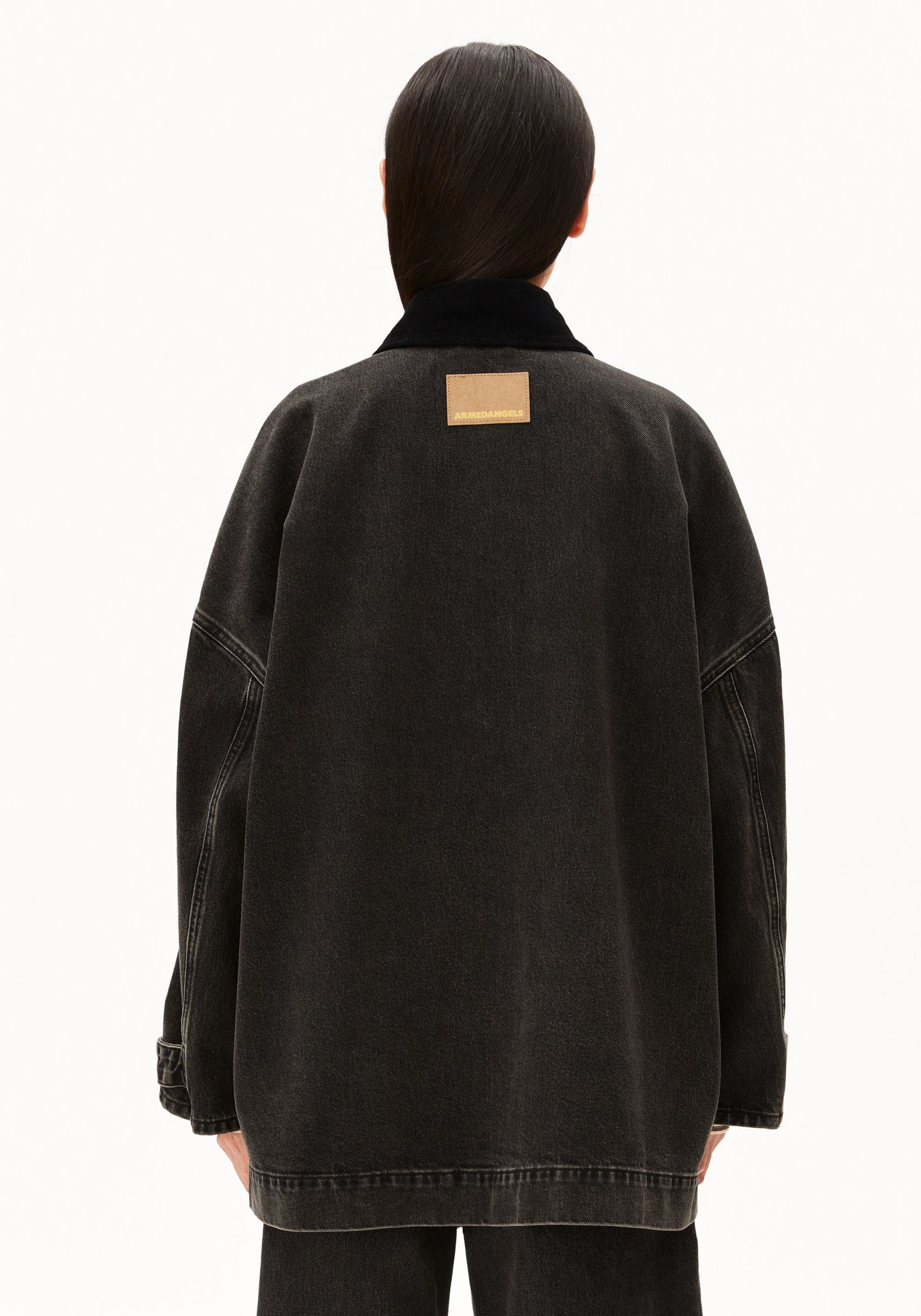 Cord Collar Denim Jacket - Nutmeg