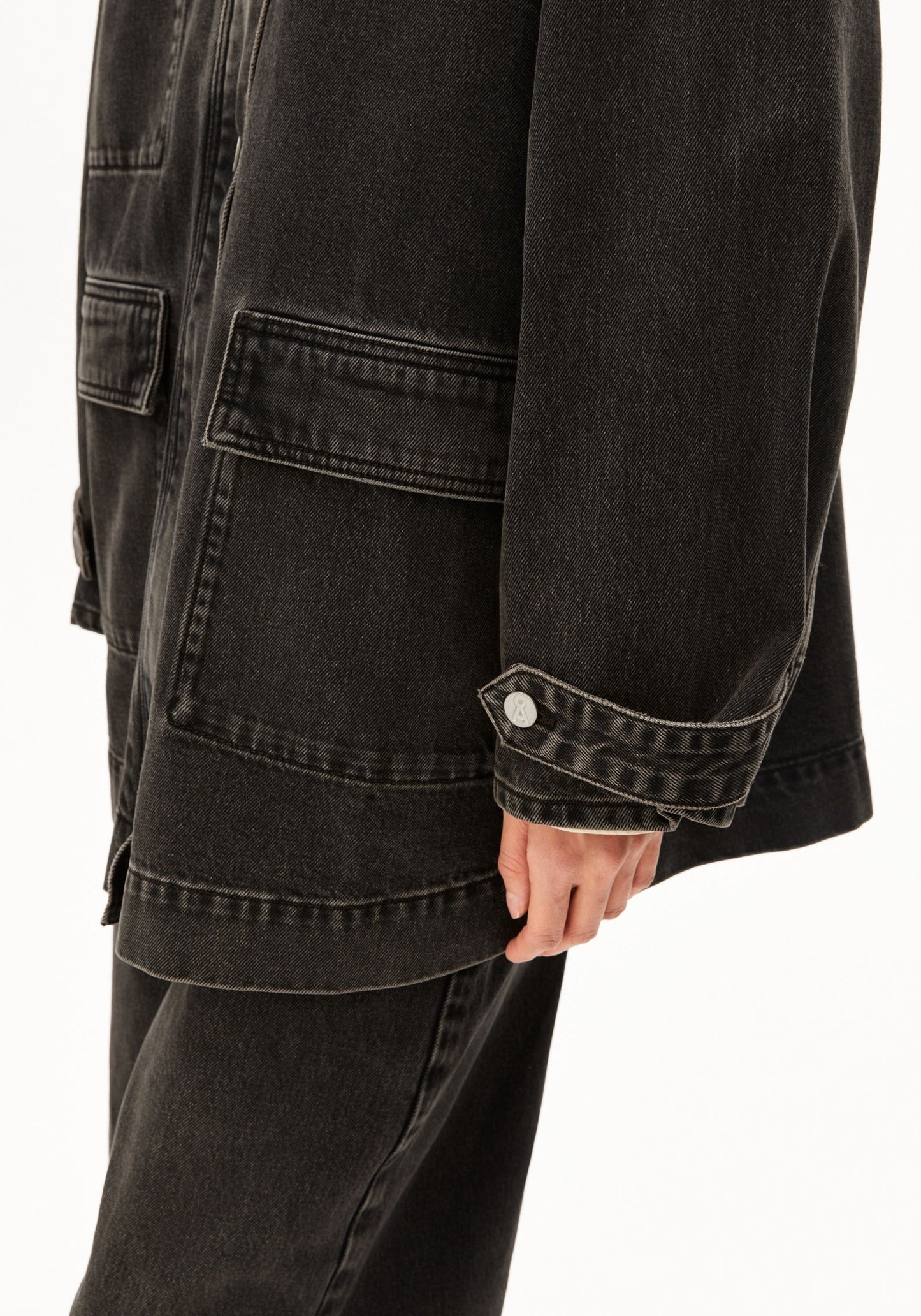 Cord Collar Denim Jacket - Nutmeg