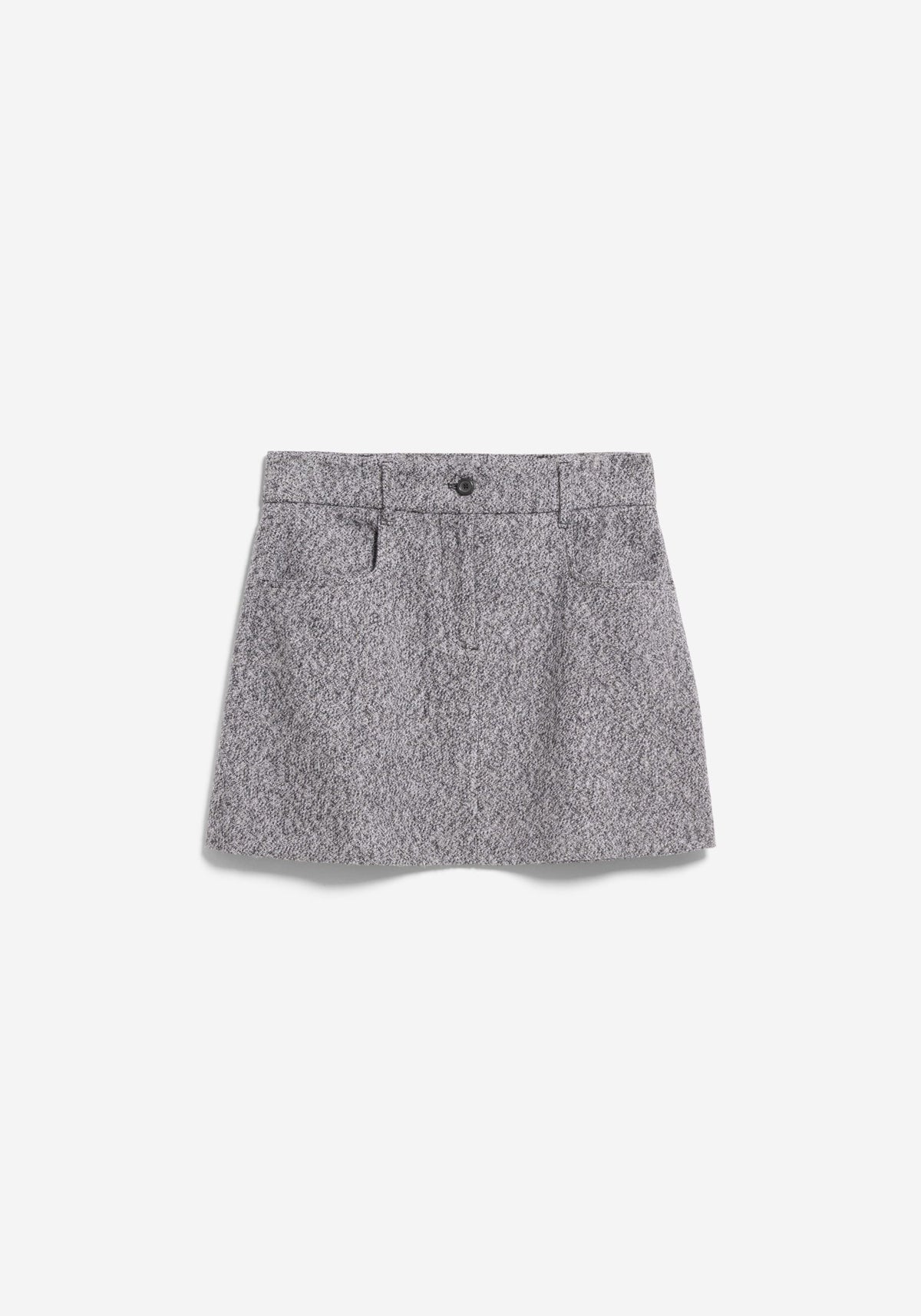 Tweed Skirt -  Mid Grey Melange/Oatmilk