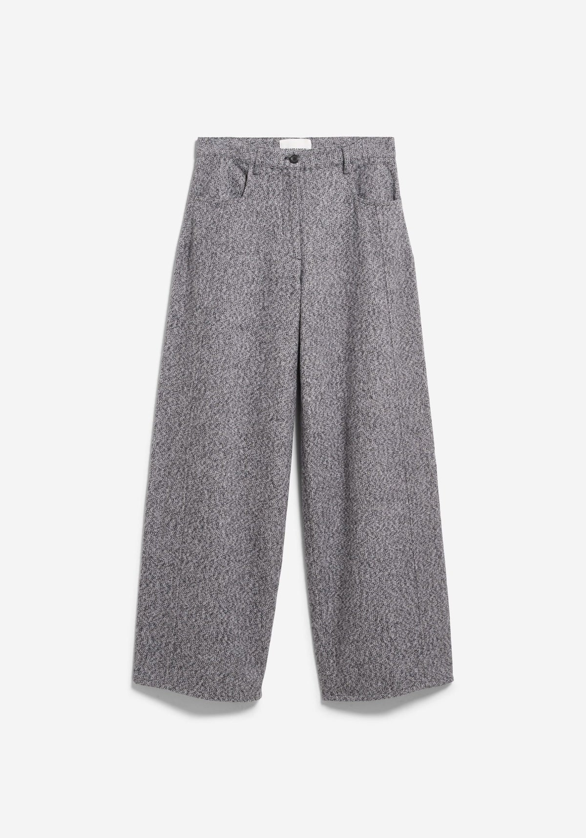 Tweed Barrel Pants - Mid Grey Melange/Oatmilk