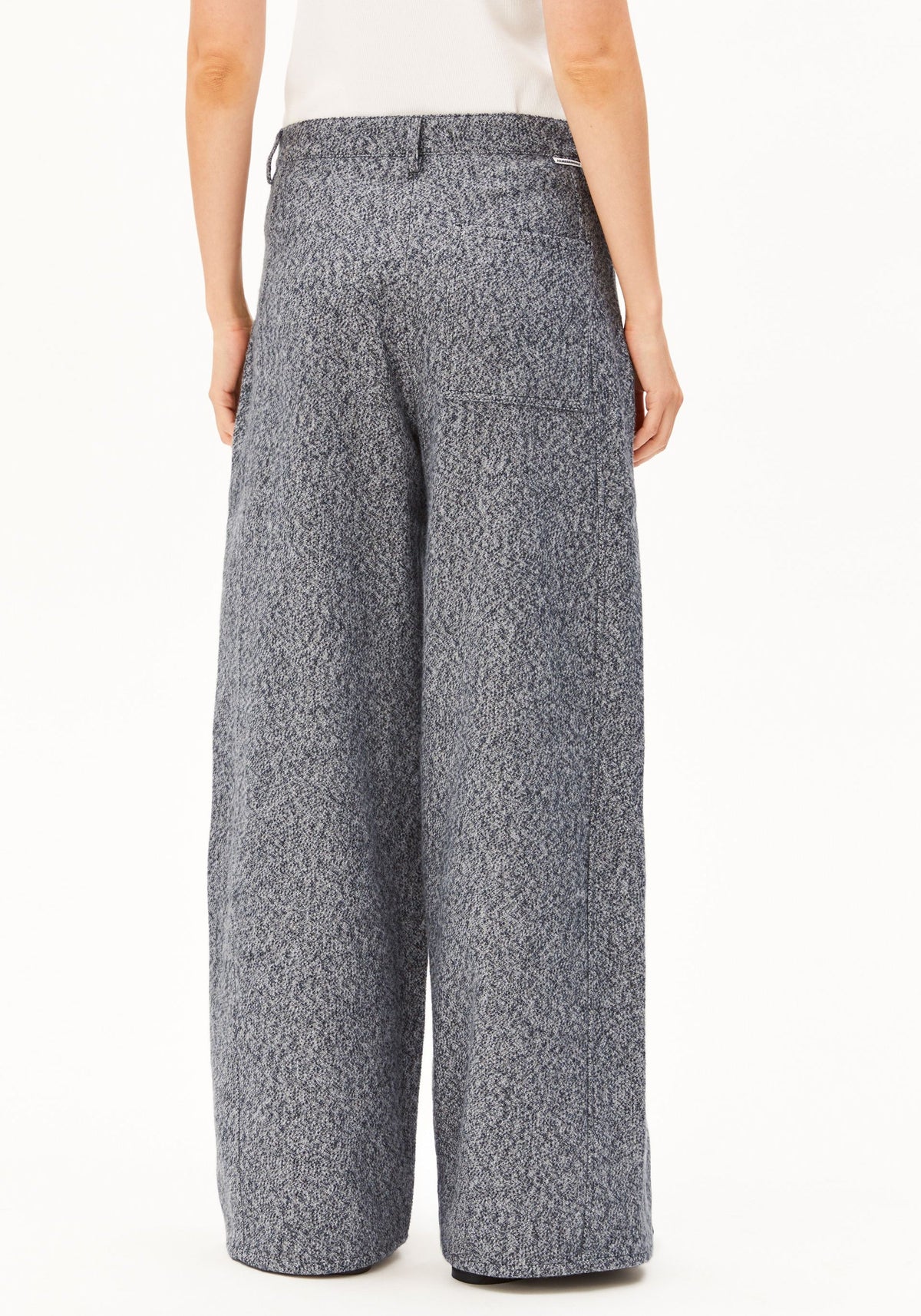 Tweed Barrel Pants - Mid Grey Melange/Oatmilk