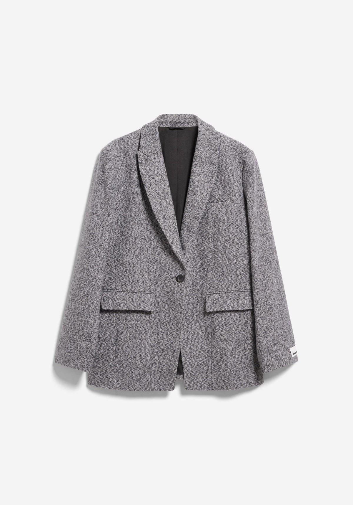 Tweed Oversized Blazer - Mid Grey Melange/Oatmilk