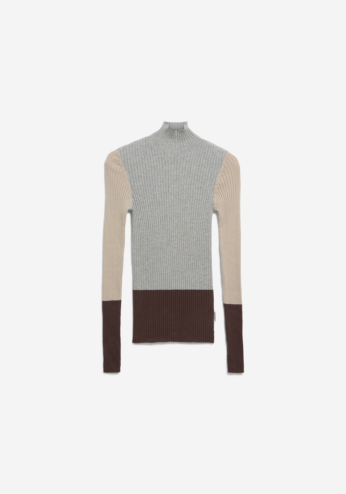 Alaania Patch Knitted Longsleeve - Silver Melange/Sandstone