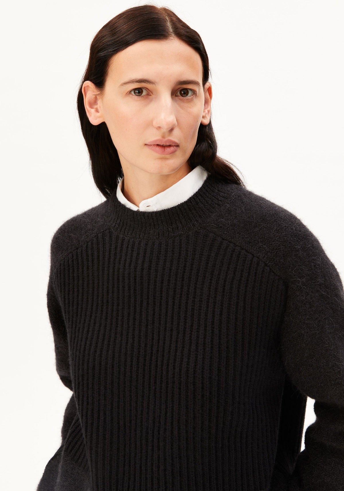 Alpaca Blend Knit Sweater - Black