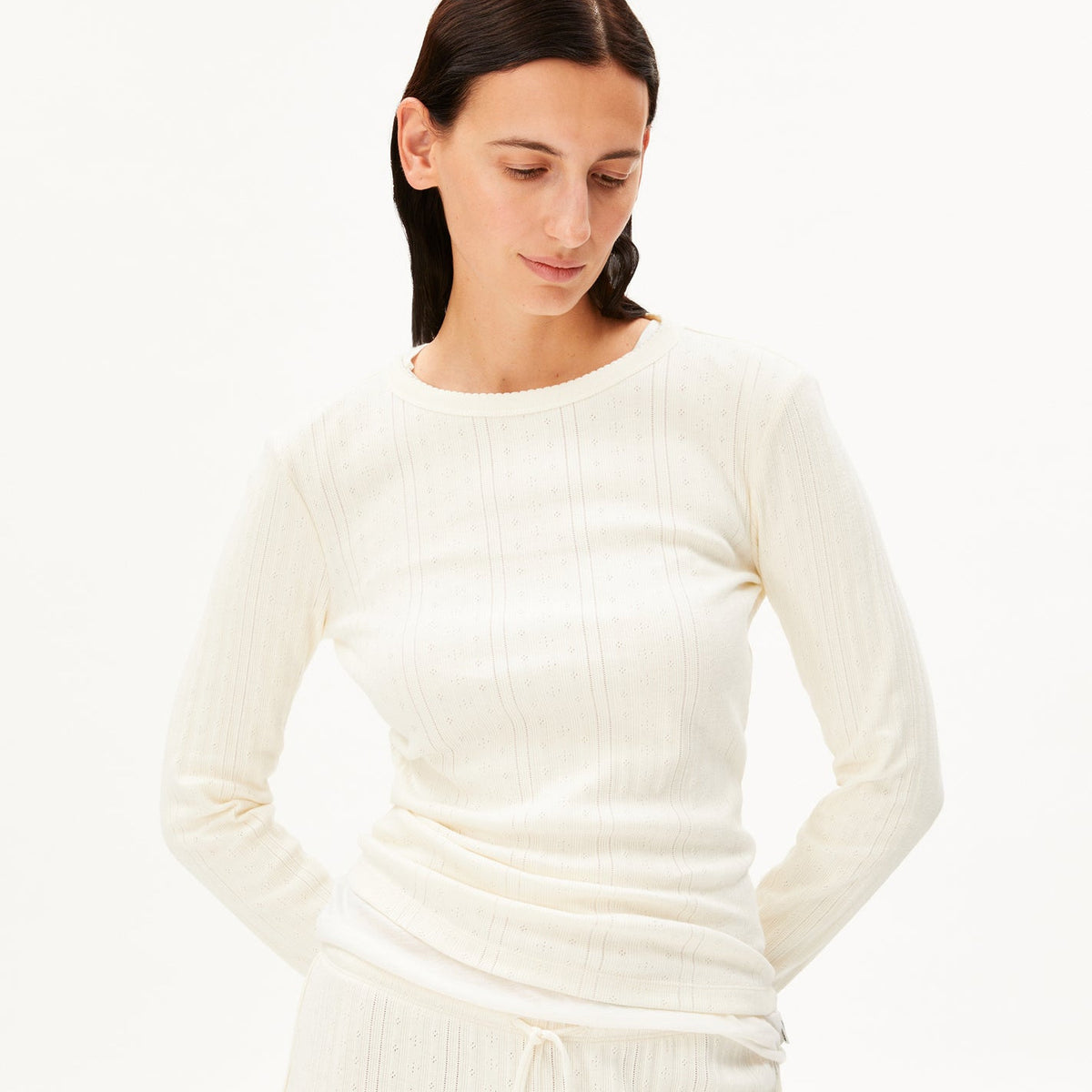 Pointelle Longsleeve - Oatmilk