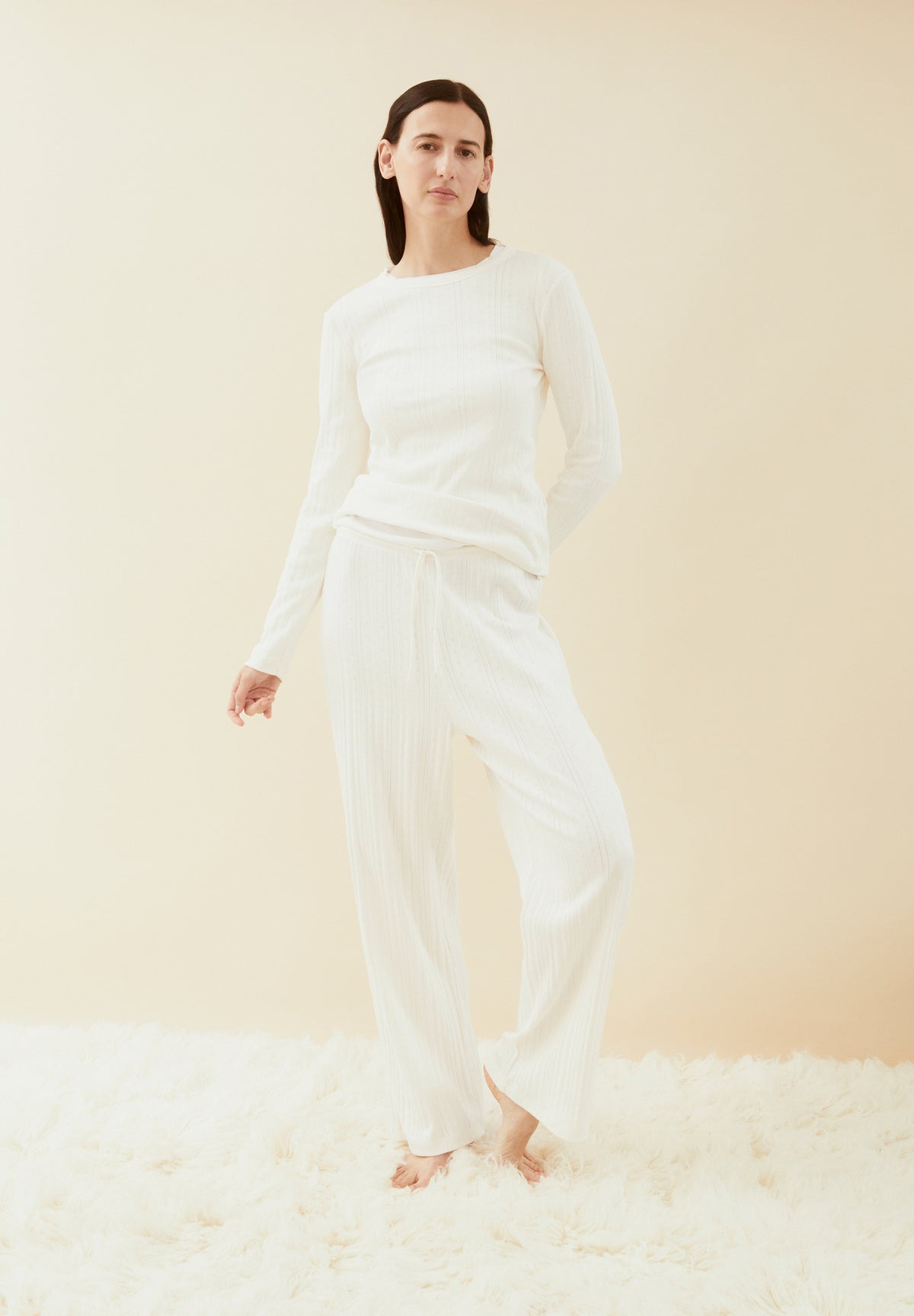 Pointelle Longsleeve - Oatmilk