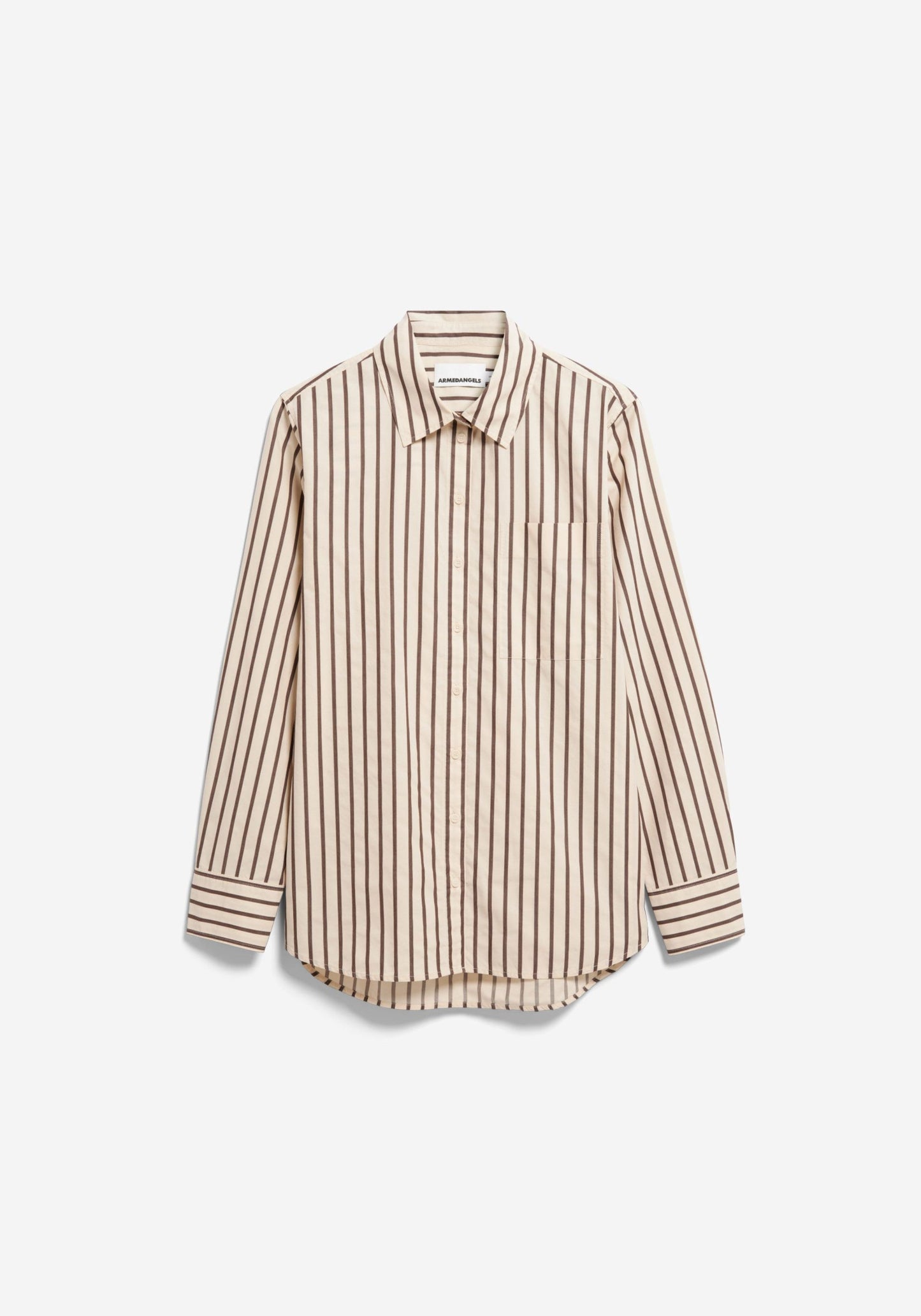 Stripe Loose Shirt Blouse - Oatmilk/Claystone