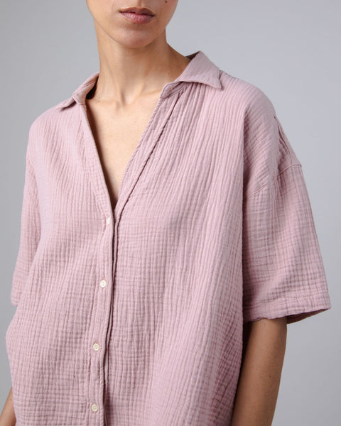 Bubble Cropped Blouse - Pink