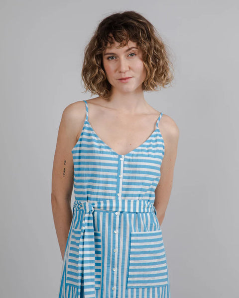 Striped Long Dress Pool - Blue