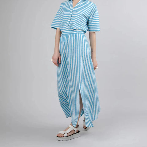 Striped Long Skirt Pool - Blue