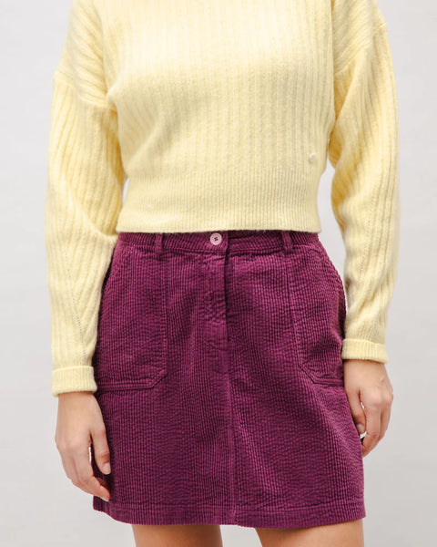 Corduroy Short Skirt - Grape