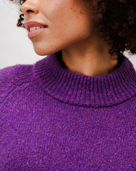 Perkins Raglan Wool Sweater - Orchid