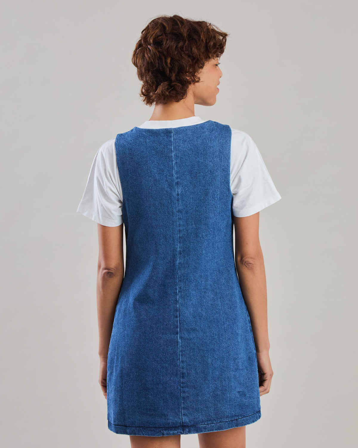 Pichi Short Dress - Washed Denim Blue